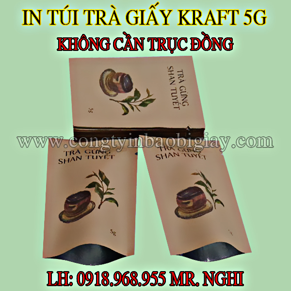 In túi giấy kraft đựng trà| congtyinbaobigiay.com